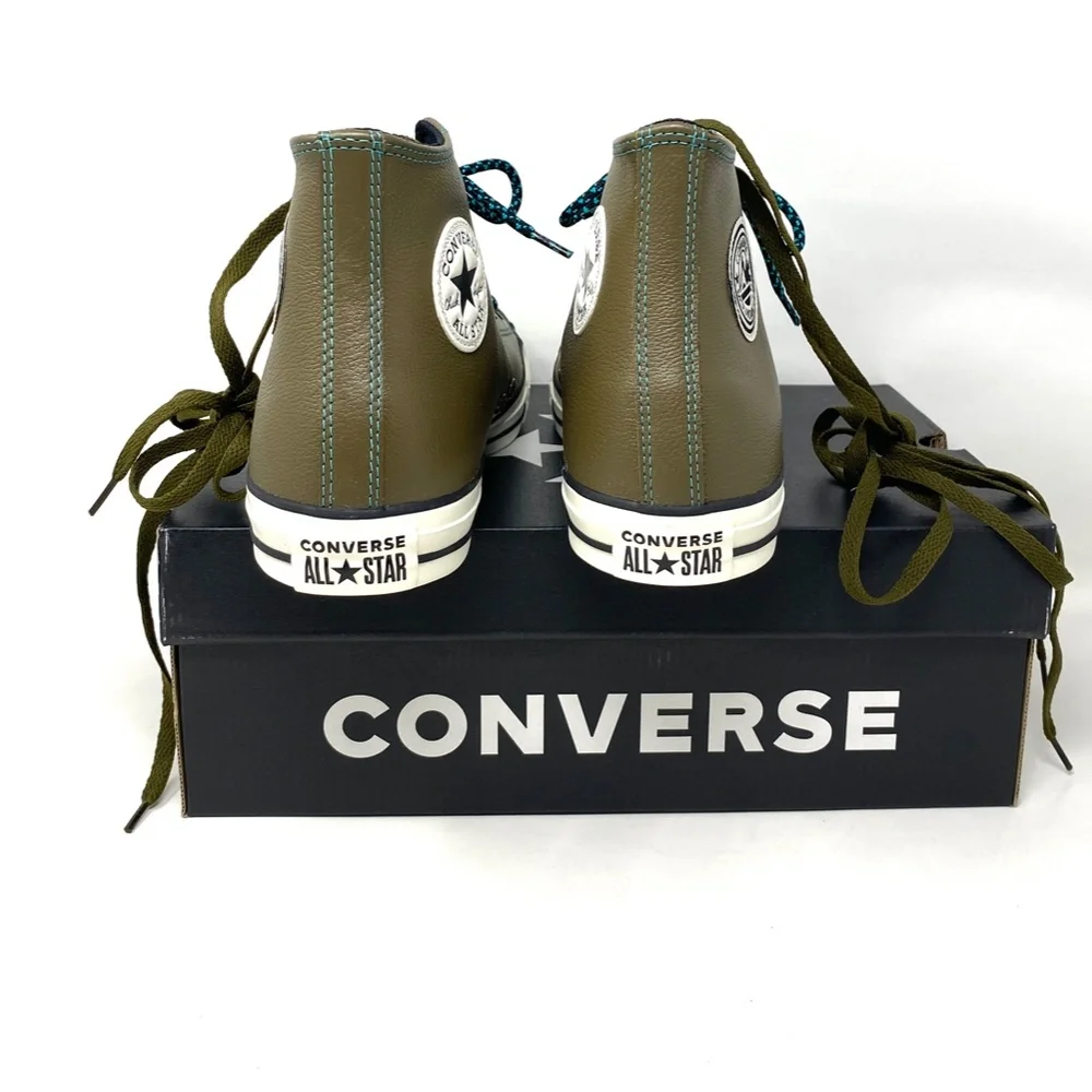 Converse Chuck Taylor All Star High Top Green Olive WomenLeather Sneakers165957C_5
